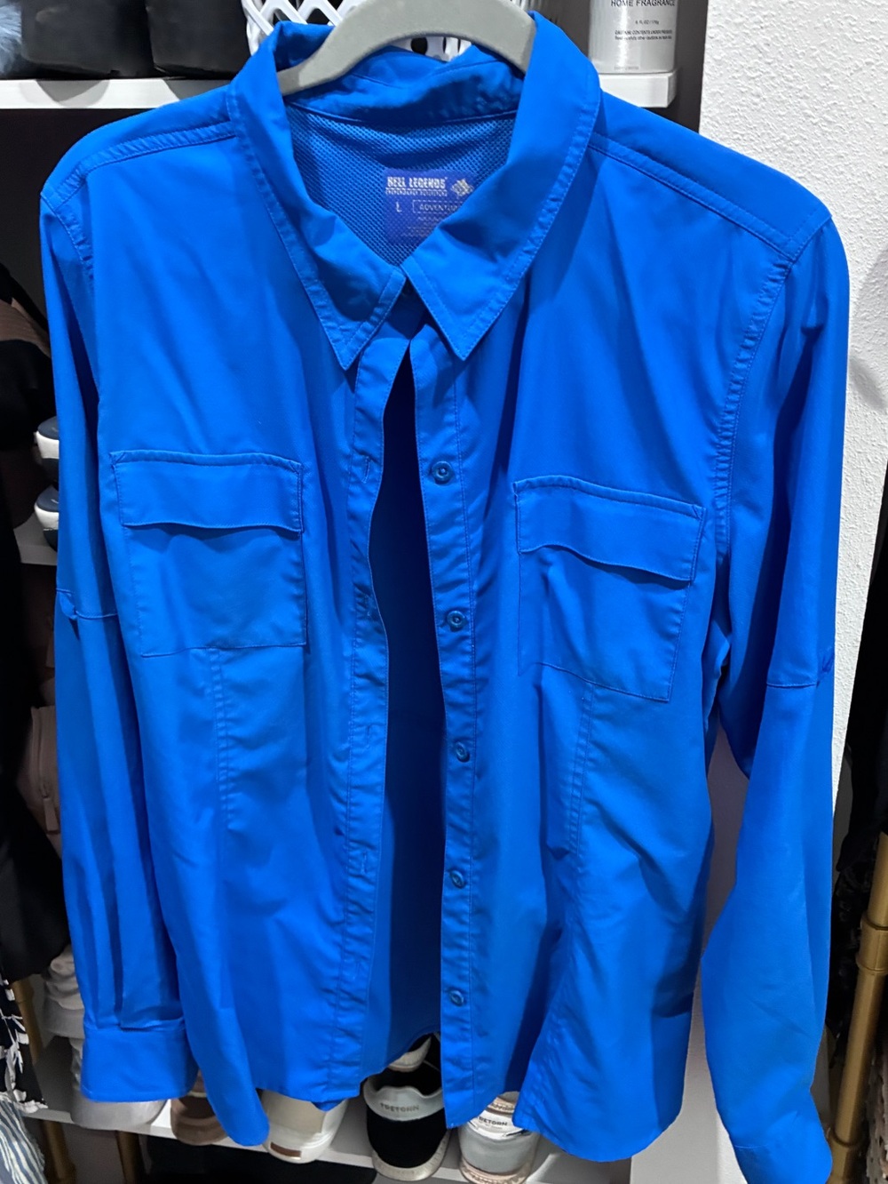 Reel Legends Women’s Lightweight Shirt Jacket in Bright Blue